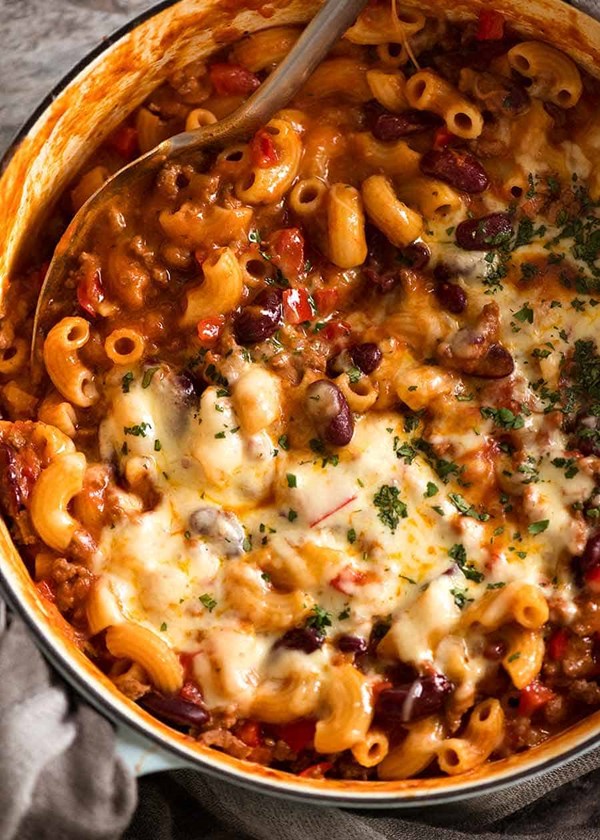Chili mac and cheese