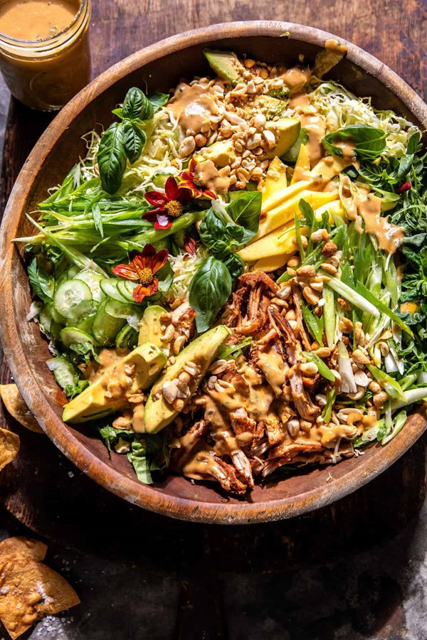 Chili mango peanut chicken salad