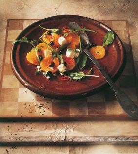 Chili-pickled orange, feta & olive salad
