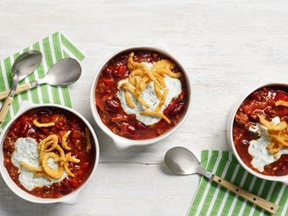 Chili with ranch sour cream