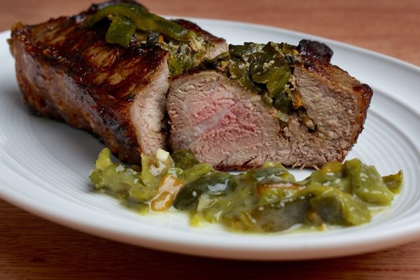 Chilies-stuffed steak
