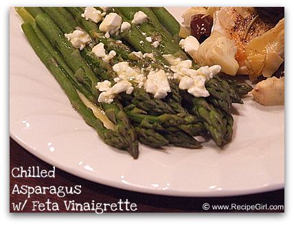 Chilled asparagus with feta vinaigrette