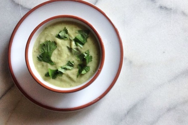 Chilled avocado and cucumber soup