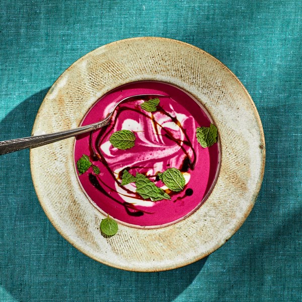 Chilled beet and yogurt soup