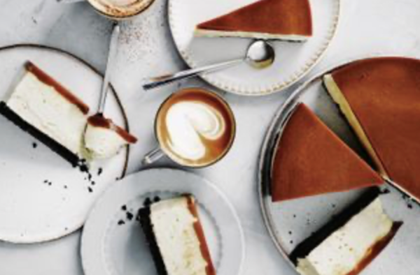 Chilled cappuccino cheesecake