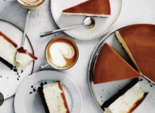 Chilled cappuccino cheesecake