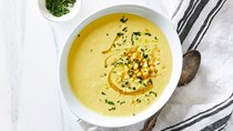 Chilled corn and coconut milk soup