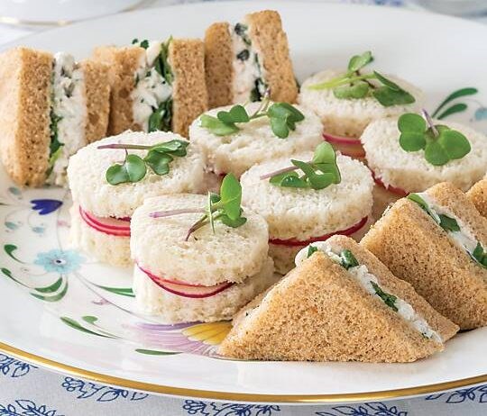 Chilled crab salad sandwiches