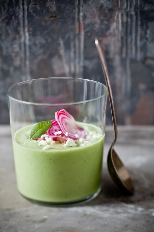 Chilled cucumber & avocado soup