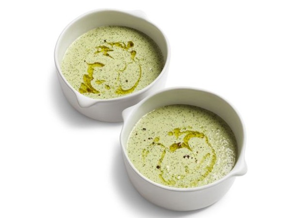Chilled cucumber-watercress soup