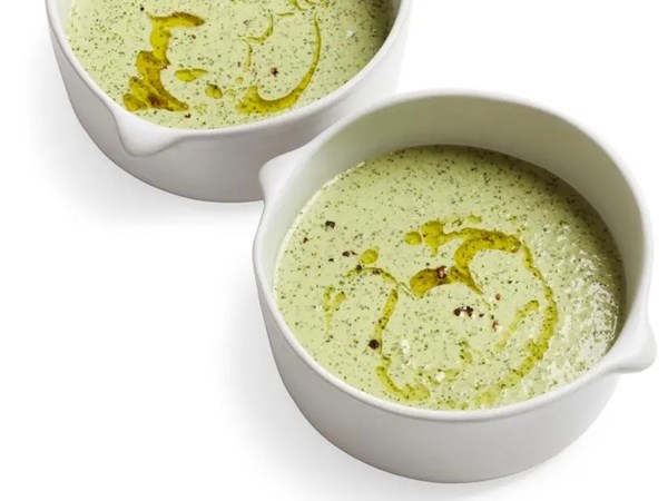 Chilled cucumber-watercress soup