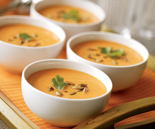 Chilled curried carrot soup