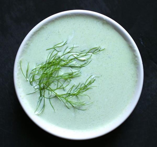 Chilled fennel and cucumber soup