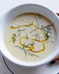 Chilled fennel-grapefruit velouté with lemon olive oil
