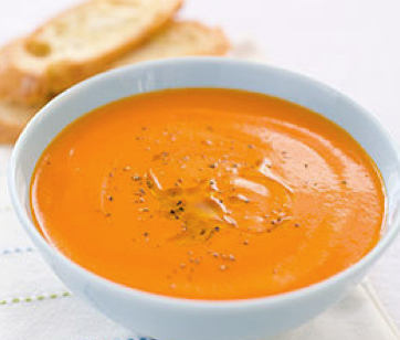 Chilled fresh tomato soup
