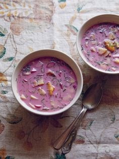 Chilled kefir & fermented beetroot soup