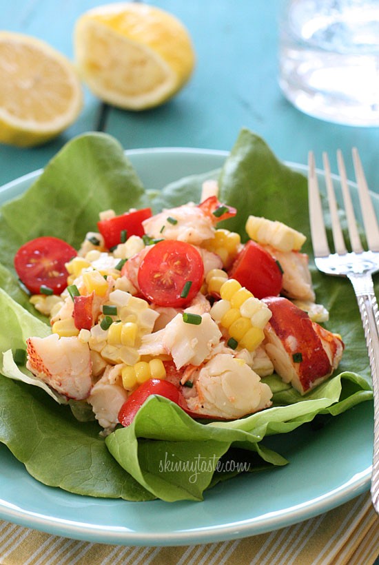 Chilled lobster salad with sweet summer corn and tomatoes