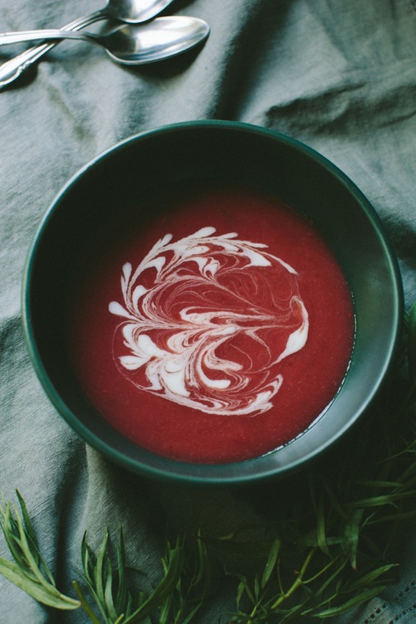 Chilled plum soup