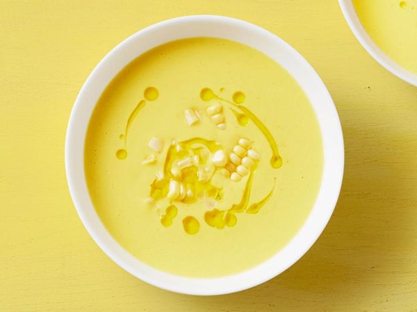 Chilled raw corn soup