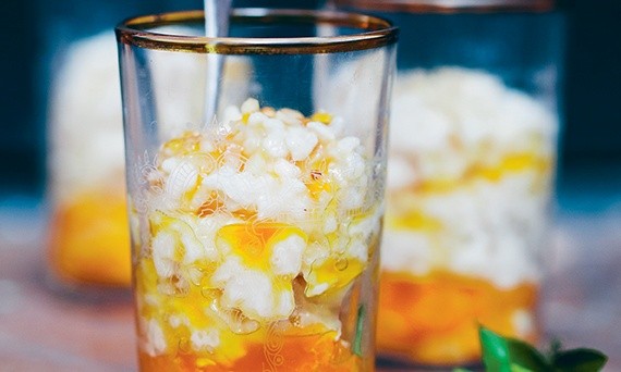 Chilled rice pudding & citrus syrup