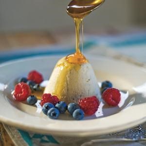 Chilled ricotta, anisata and honey puddings