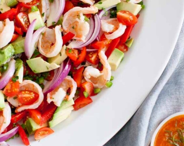 Chilled shrimp & lime salad