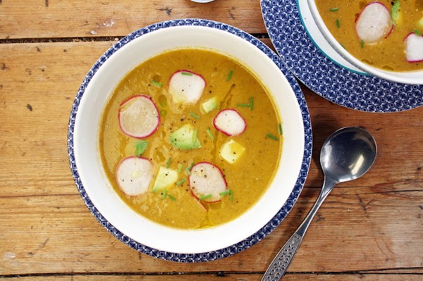 Chilled summer salad soup