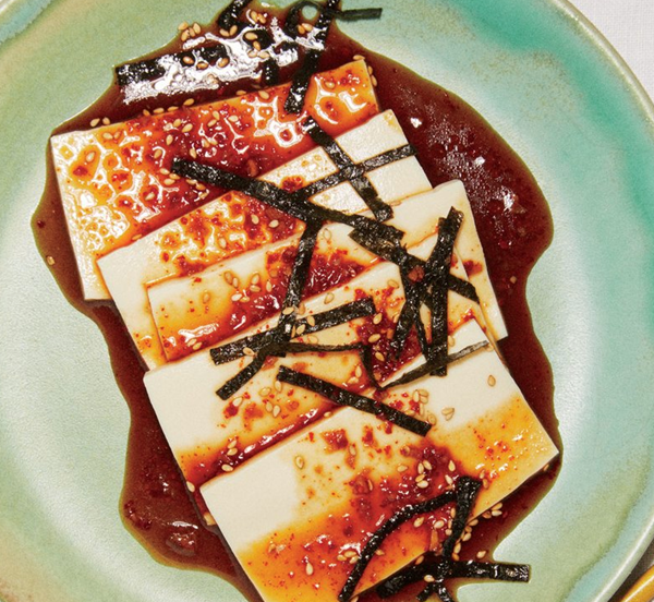 Chilled tofu with soy dressing