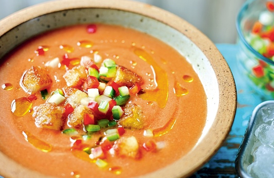 Chilled tomato and pepper soup