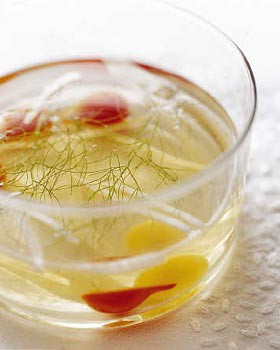 Chilled tomato consommé
