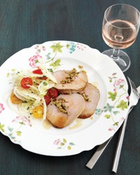 Chilled veal roast with herbes de Provence and fennel salad
