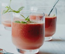Chilled watermelon soup with chile and lime