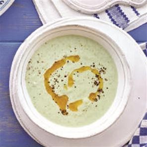 Chilled yogurt, chilli and cucumber soup