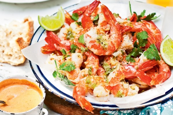 Chilli & lime king prawns with chipotle mayonnaise