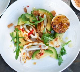 Chilli & lime squid salad