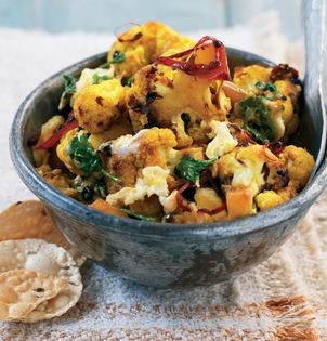 Chilli and coriander cauliflower with eggs