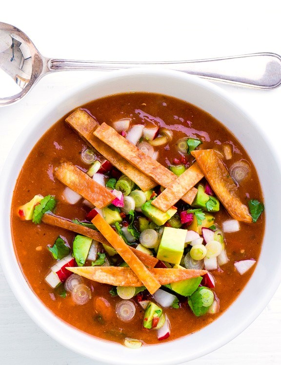 Chilli bean tortilla soup