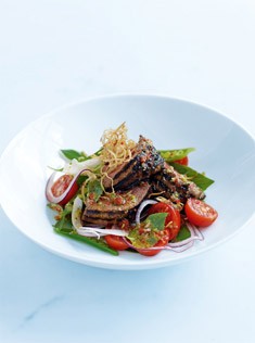 Chilli beef and basil salad