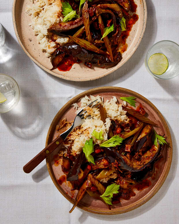Chilli braised aubergine