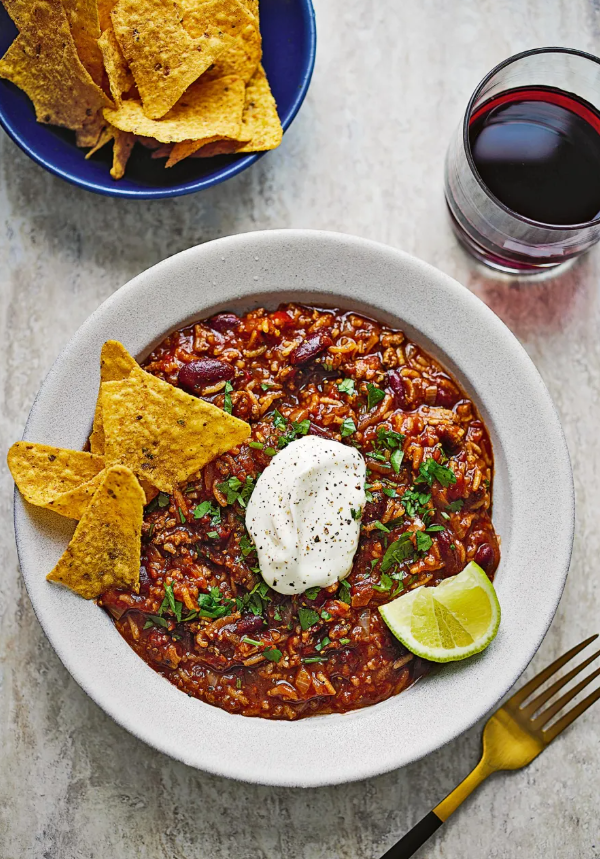 Chilli con carne con rice