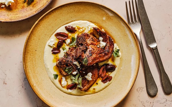 Chilli lamb chops with skordalia