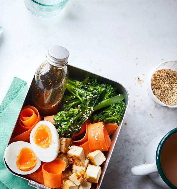 Chilli-lime tofu salad with soft boiled egg
