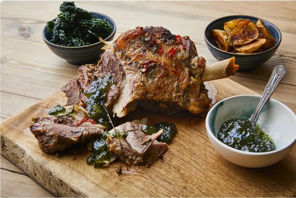 Chilli-marinated lamb shoulder with mint jelly [Dominic Chapman]