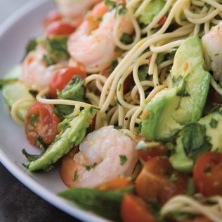 Chilli prawn spaghetti