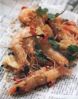 Chilli salt prawns