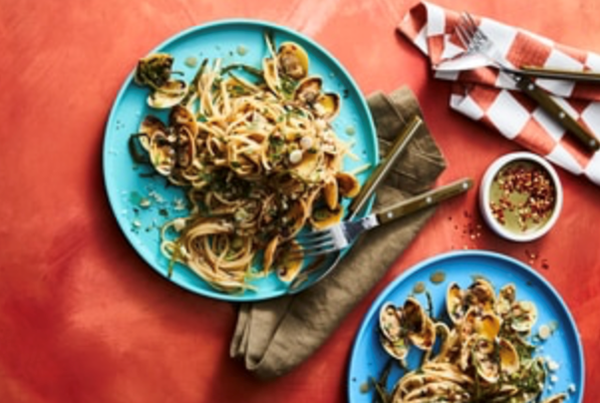Chilli samphire vongole and bush tomato linguine