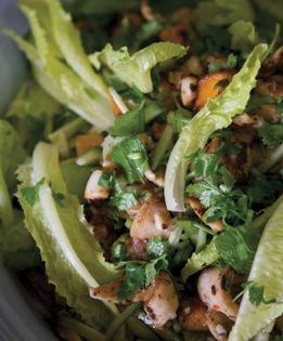 Chilli squid with butternut salad