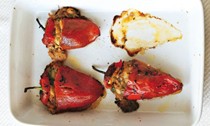 Chillies stuffed with beans