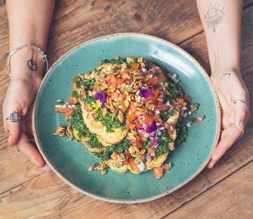 Chimichurri cauliflower loaded with pico de gallo