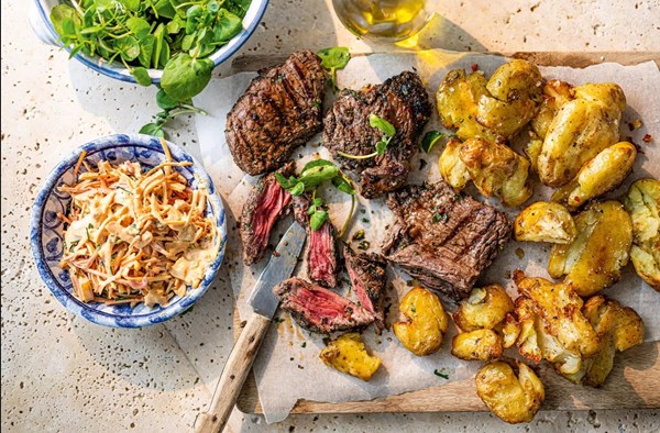 Chimichurri steak & roasted Jersey Royals